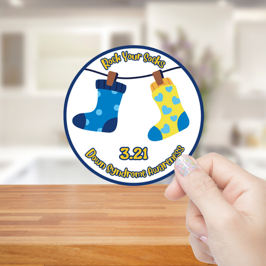 Rock Your Socks World Down Syndrome Day- Awareness Sticker